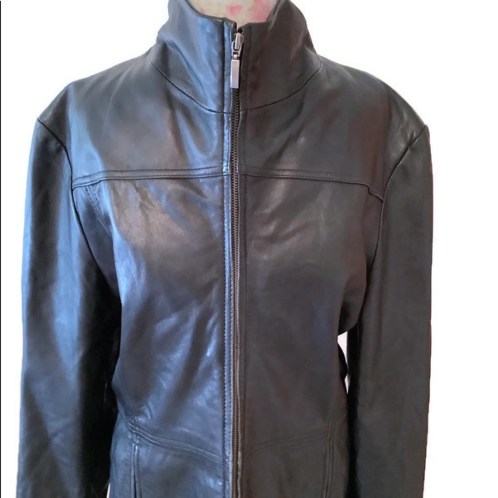 Nine West Soft Buttery Black Leather Jacket
